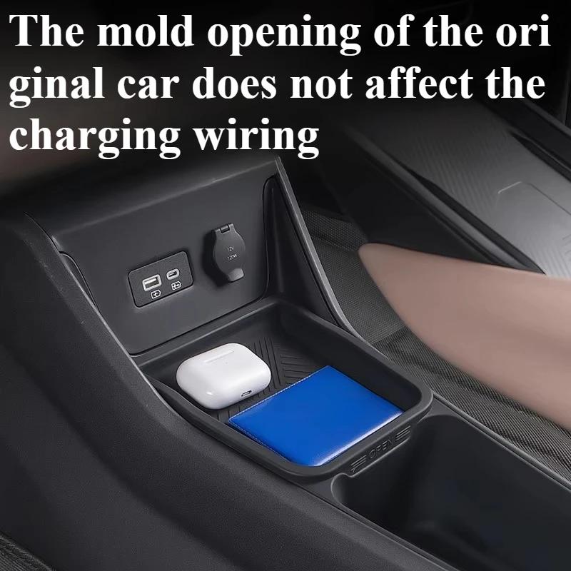 Double Storage Storage Box For BYD Seagull Central Control Storage Box Armrest  Silicone Interior Supplies Silent Car Accessorie