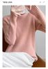 2025 Autumn/Winter High-Neck Pure Wool Ribbed Knitwear Loose Pullover Base Layer