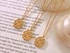 18K Gold-Plated Titanium Steel Necklace with Korean Geometric Irregular Imitation Walnut Shell Pendant