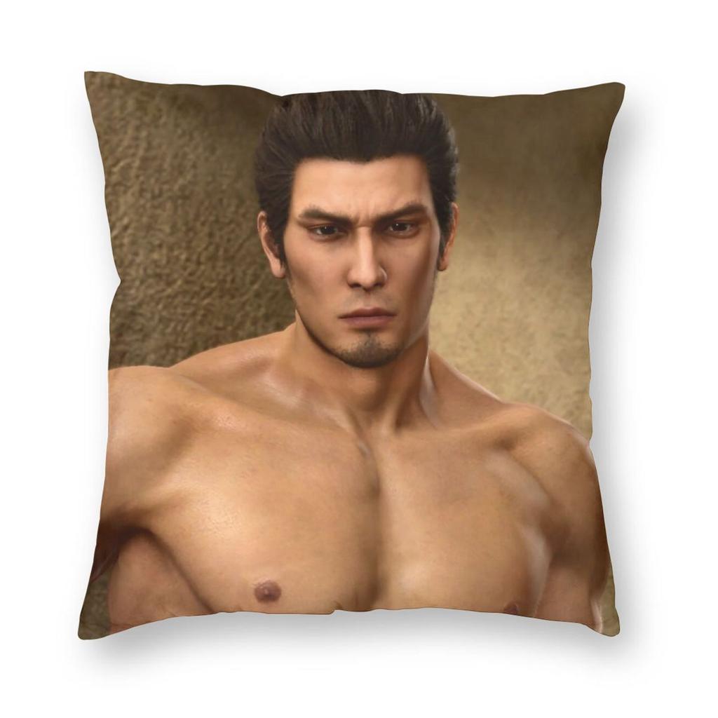 Yakuza Kazuma Kiryu Square Pillowcase Polyester Linen Velvet Pattern Zip Decorative Room Cushion Cover