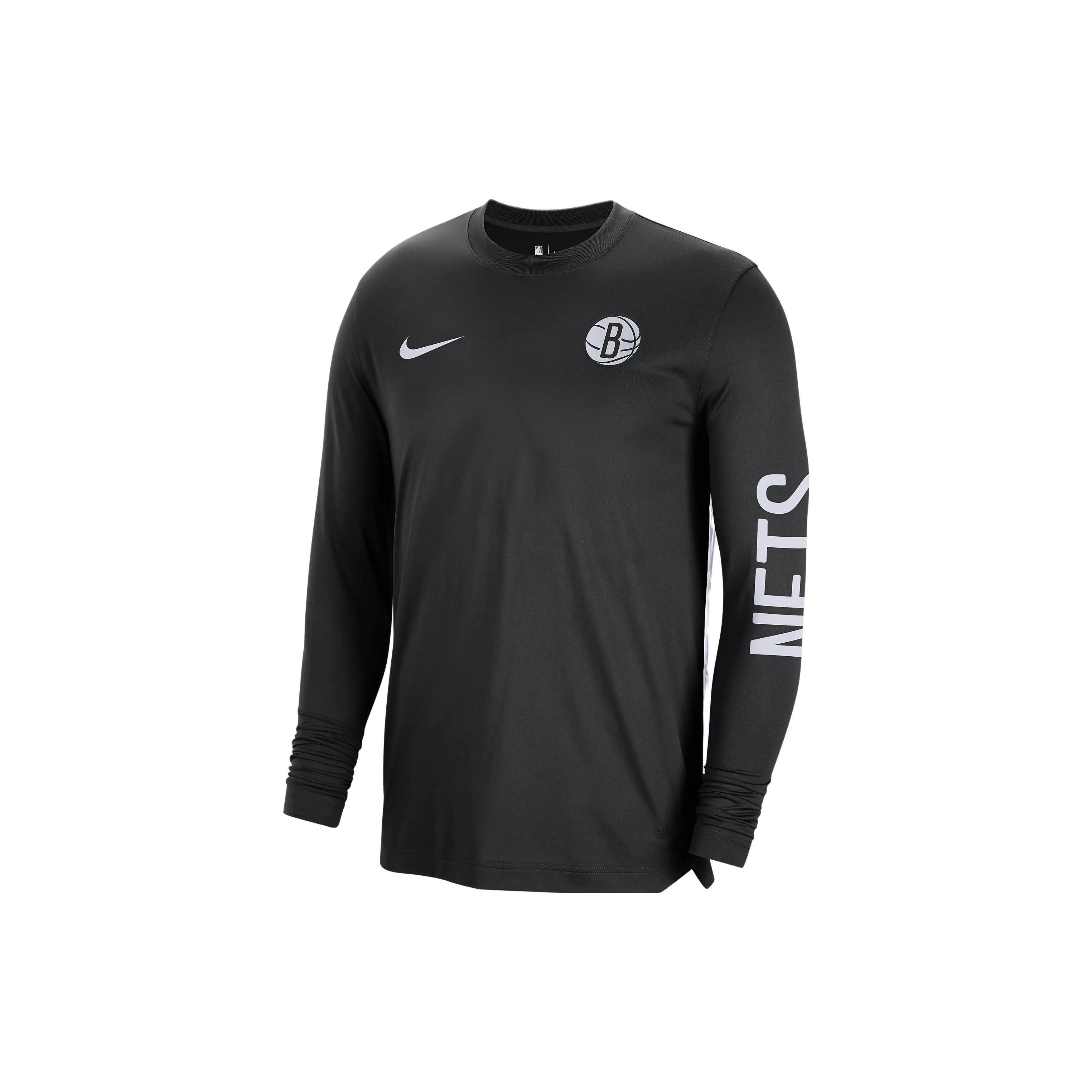 Nike x NBA Dri-FIT Brooklyn Nets Long Sleeve Pre-Game T-Shirt  Black  Men s FB3465-010 L