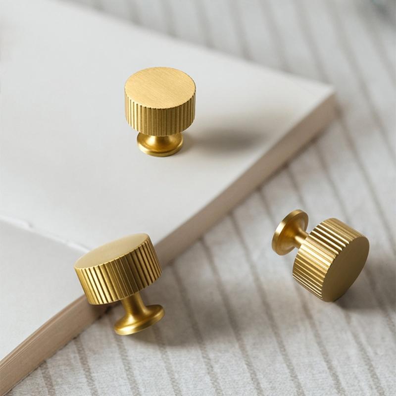 Brushed Gold Brass Pulls Wardrobes Door Handles Heavy Duty Handles Simple Installation for Kitchen Cabinets & Dressers