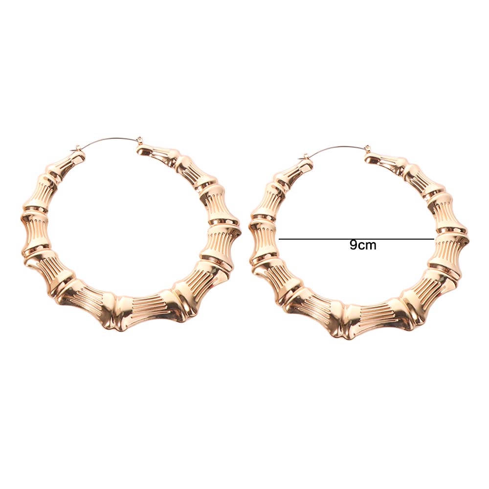 European-American Large Round Hoops Retro Design Statement Circle Earrings  Trendy Jewelry