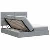 Storage Bed with Headboard Light Grey 180 X 200 Cm Fabric