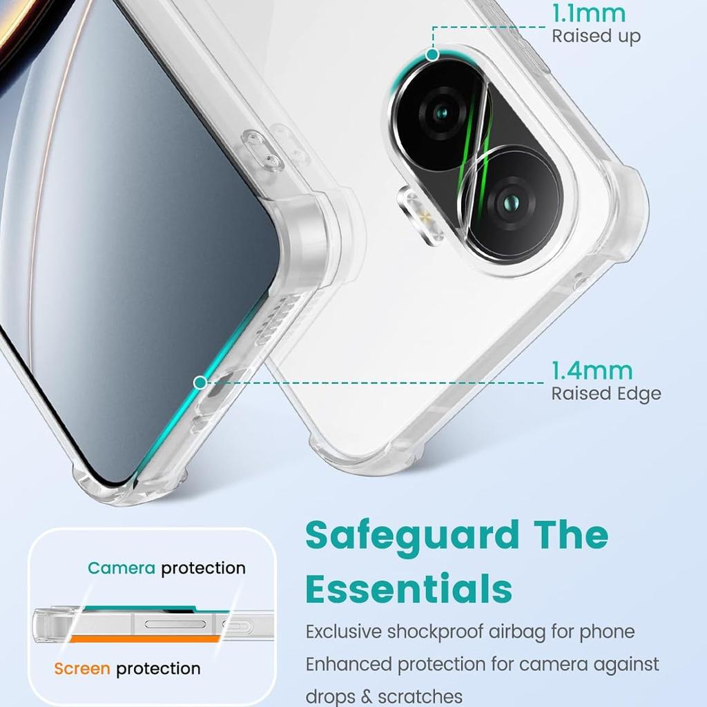 Průhledný nárazuvzdorný TPU kryt se čtyřmi zesílenými rohy pro Xiaomi Poco F7 5G Ochranný kryt Průhledný kryt Capa Shell Coque Fundas