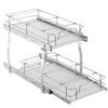 2-Tier Wire Pull Out Cabinet Under Sink Organizer 12"x21" Drawer Basket