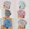 1-Pack Modern Chevron Striped Quick-Dry Hair Towel Wrap Super Soft Microfiber, Low Shedding & Absorbent Turban-Style Design for Women & Men