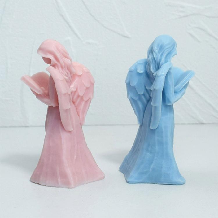 Little Girl Candle Mould Guardian Holds Book Castings Silicone Molds Resin Molds