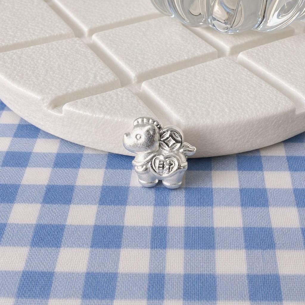 Sterling Silver 999 Year of the Horse Luck Bead for DIY Hand Rope Projects