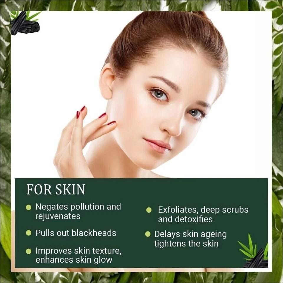 INDUS VALLEY Organic Activated Charcoal Powder & Sandalwood Face Mask 200g+100ml