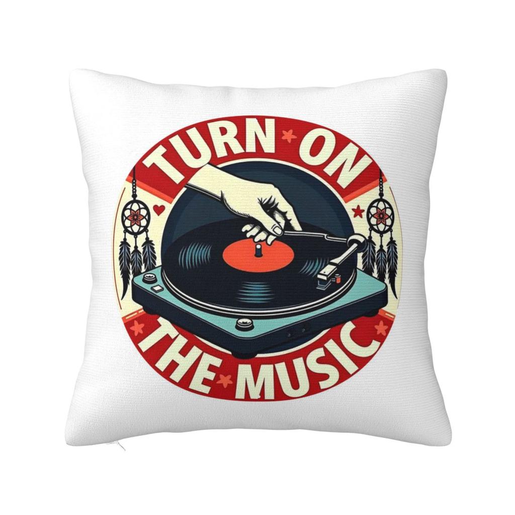 Retro Speaker Piano Rock Black White Square Pillowcase Cushion Cover Pillow Case Throw Pillow Cover for Home Sofa Living Room