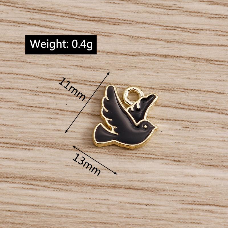 10pcs 13*11mm 4 Color Peace Dove Charms for Jewelry DIY Enamel Pigeon Bird Charms Necklaces Pendants Earrings Accessories Making
