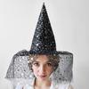 Halloween Hexenhut für Kinder Erwachsene Halloween Party Cosplay Kostüm Requisiten Gruseliger Zaubererhut für Halloween Party