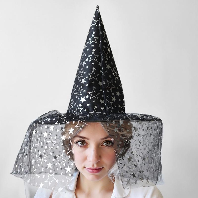 Halloween Hexenhut für Kinder Erwachsene Halloween Party Cosplay Kostüm Requisiten Gruseliger Zaubererhut für Halloween Party