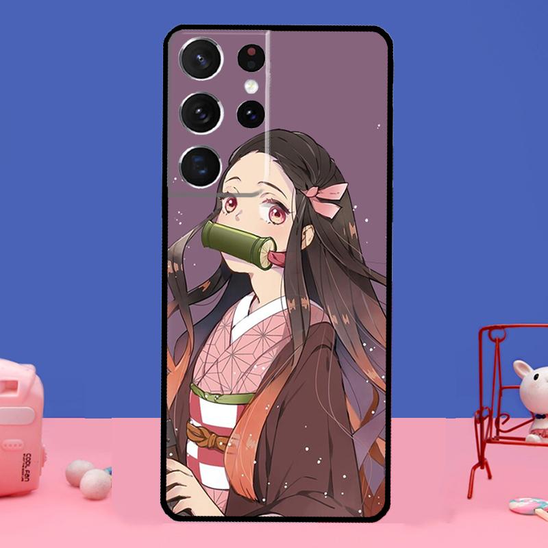 Etui Demon Slayer Kimetsu no Yaiba dla Samsunga Galaxy S21 S22 Ultra S20 FE S8 S9 S10 Note 10 Plus Note 20 Ultra Coque