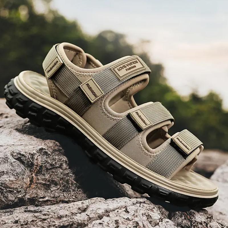 Men Sandal Casual Fashion Sandals Summer Outdoor Soft Non-slip Wear-resistant Beach Shoes Webbing Upper Two-wear Sandals