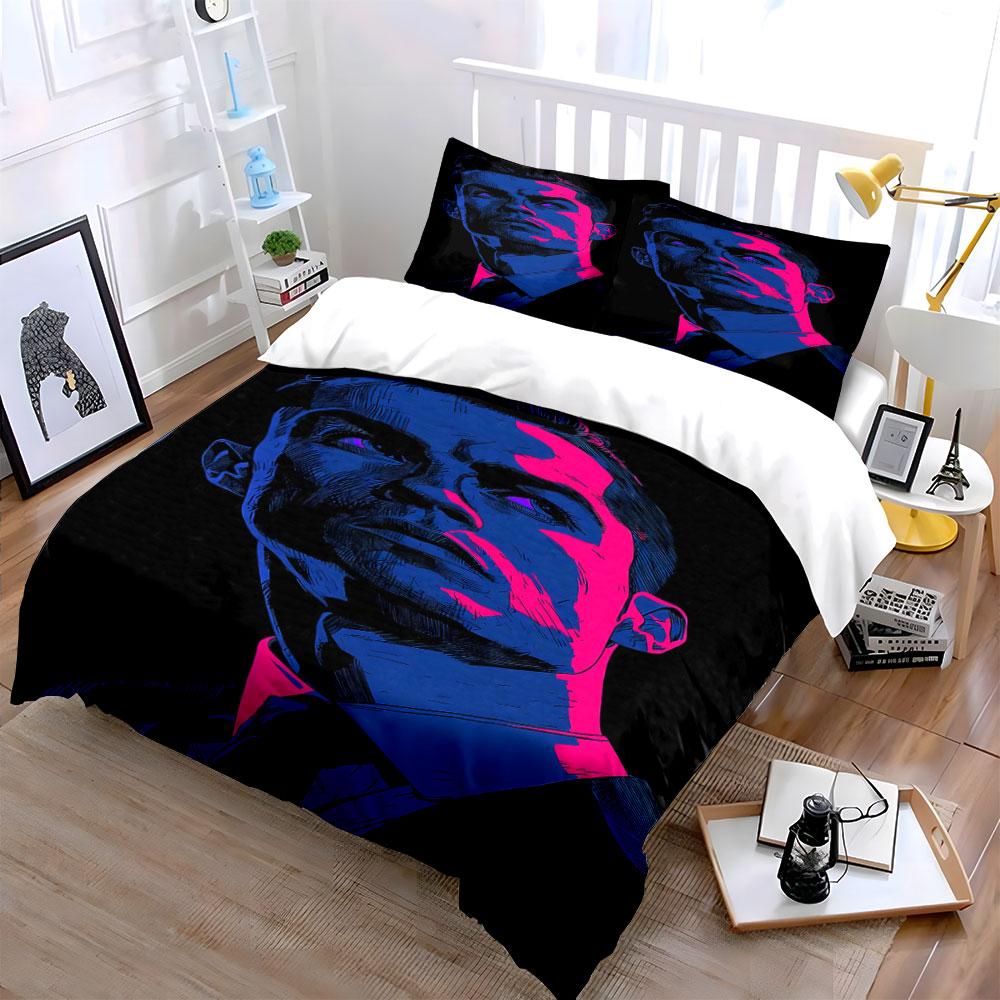 Portrait with blue highlights. Bedding sets Duvet cover sets Duvet covers Pillowcases(1* Duvet Cover 2* Pillowcases without duvet insert)