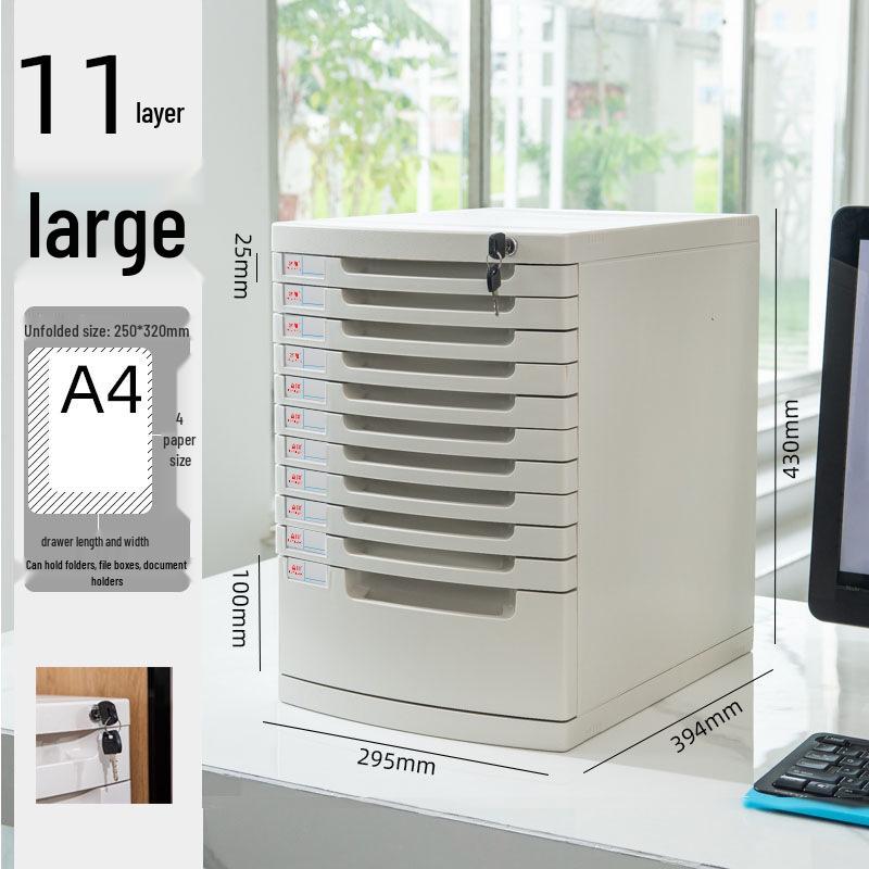 Abschließbarer mehrschichtiger A4-Desktop-Aktenschrank und Aufbewahrungsbox