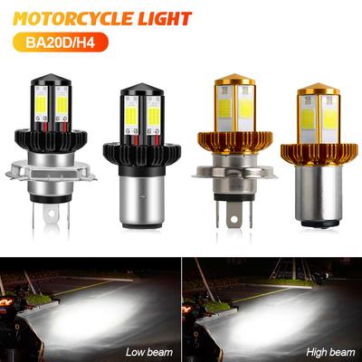 Motorcycle Headlight LED BA20D H6 H4 Bulbs Hi Lo Beam Moto LED Motorbike Headlight Lamp 6000K White 12V 1200LM