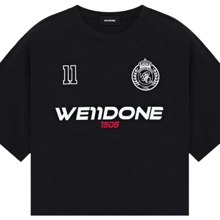 We11done Ss26 Letter Logo Loose Short Sleeve T-Shirt Unisex T-Shirts WD-TT2-26-955-U-BK