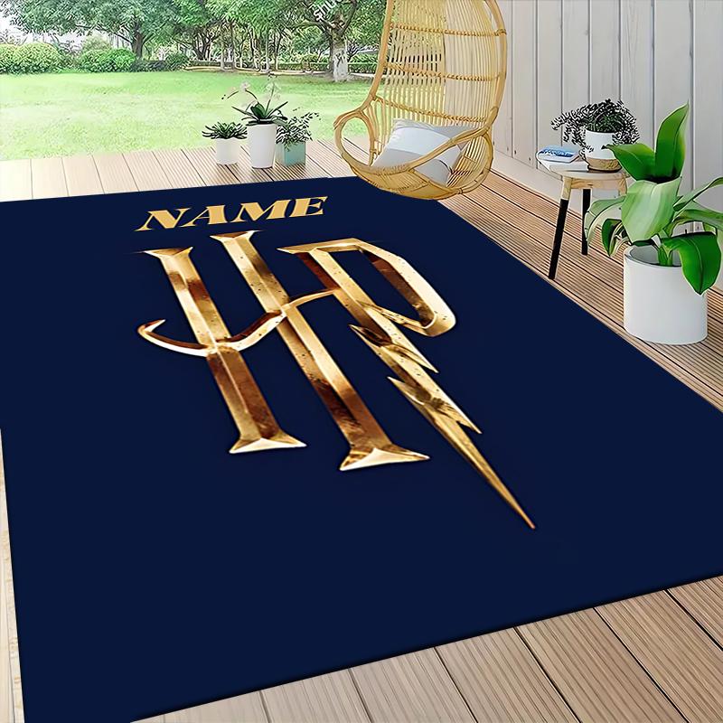 Custom Name Gryffindor Pride Fire Carpet Rug Customizable Soft Washable Anti-Slip Home Living Room Sofa Mats Personalized Rug. 090985