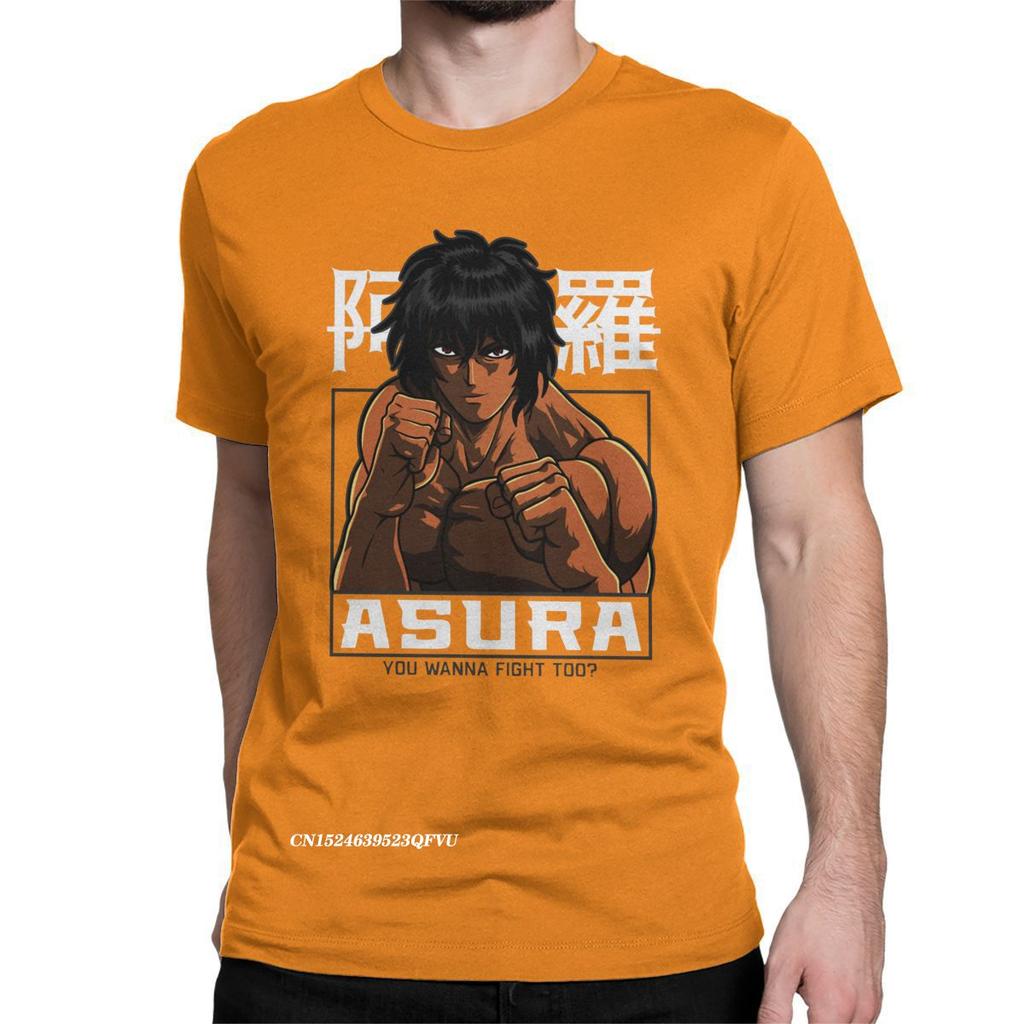 Funny Tokita Ohma You Wanna Fight Too Kengan Ashura T-Shirts For Men Harajuku Oversized T Shirt Boxing Fighter Graphic Tees