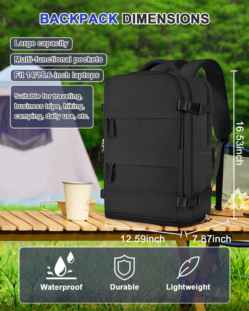 Large Capacity 15.6 Laptop Waterproof Backpack Bag Carry On Airplane Cabin Travel Backpack, Men's Business Laptop Bag Travel Bag