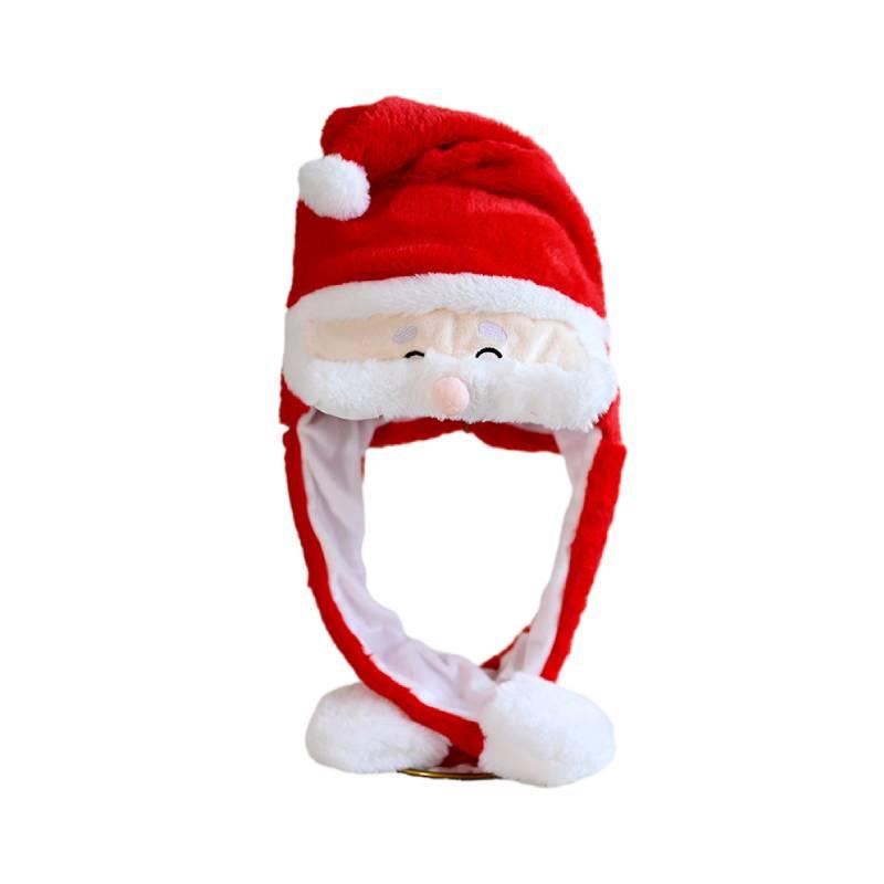 

Шапка Санта Клауса с двигающимися ушами Рождественский праздничный головной убор в виде лося и снеговика Детский подарок StyleA