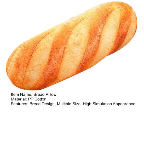 Bread Pillow Soft Plush Bread Cushion with Realistic Baked Bread Design Elastic PP Cotton Filled Sofa Pillow Hugging Sofa Decor