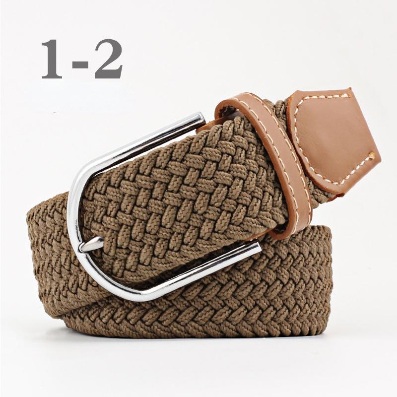 2026 New Fashion High Quality Explosive Women's Canvas Belt Men's Elastic Belt Casual Stretch Woven Pin Buckle Belt