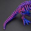 Desktop Dinosaur Ornament 3D Printed Figure, Movable Joints Smooth Opening Decoration, Flexible Figure Gradient Metallic Texture Mini Bone Accessories