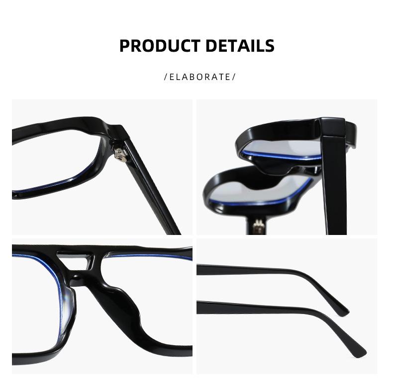 Trendy Unisex Anti-Blue Light Flat Lens Glasses - Simple High-Grade Style