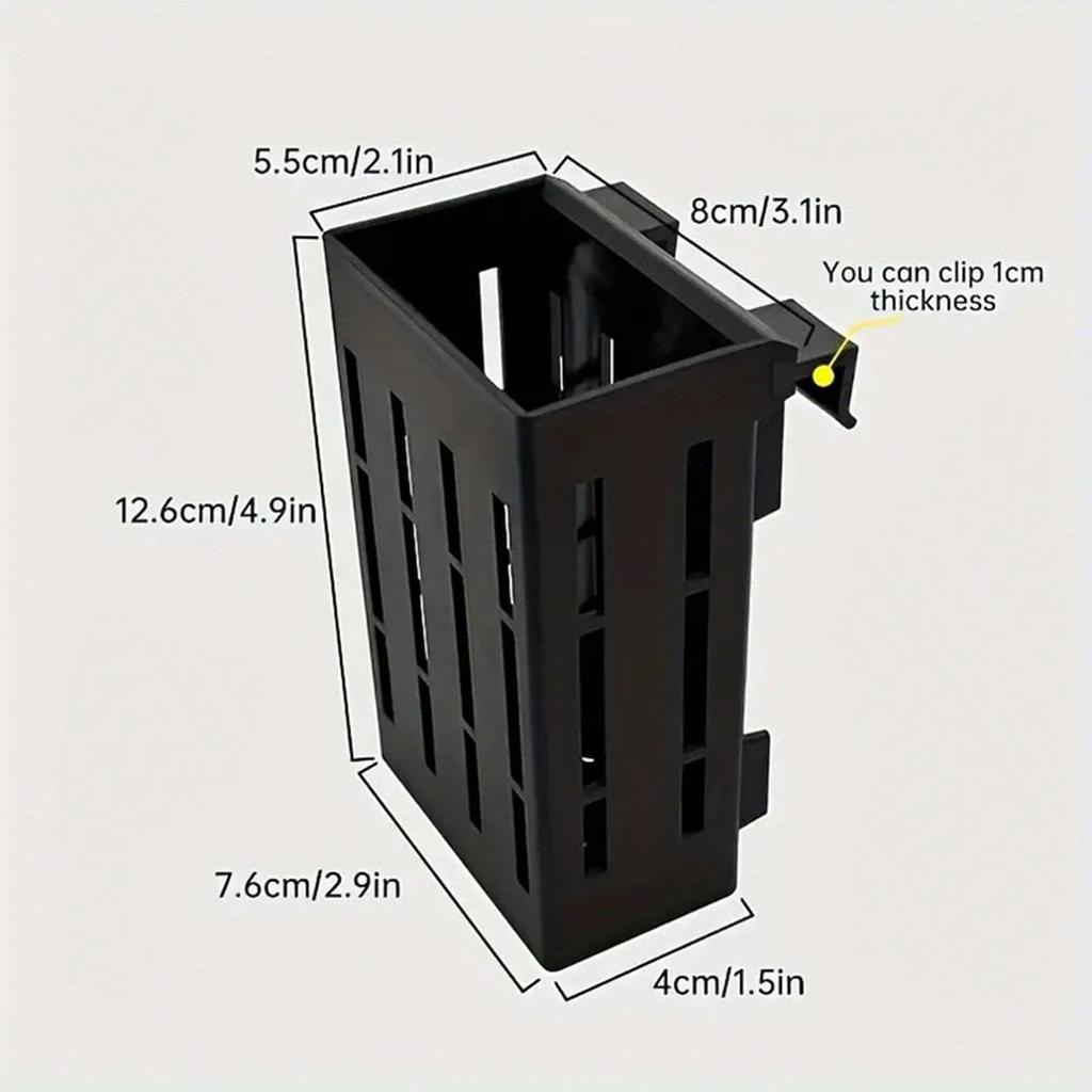 Aquarium Plant Holder Black Plastic Basket with Clip for Fish Tank Aquatic Plant Fixing Stable Installation