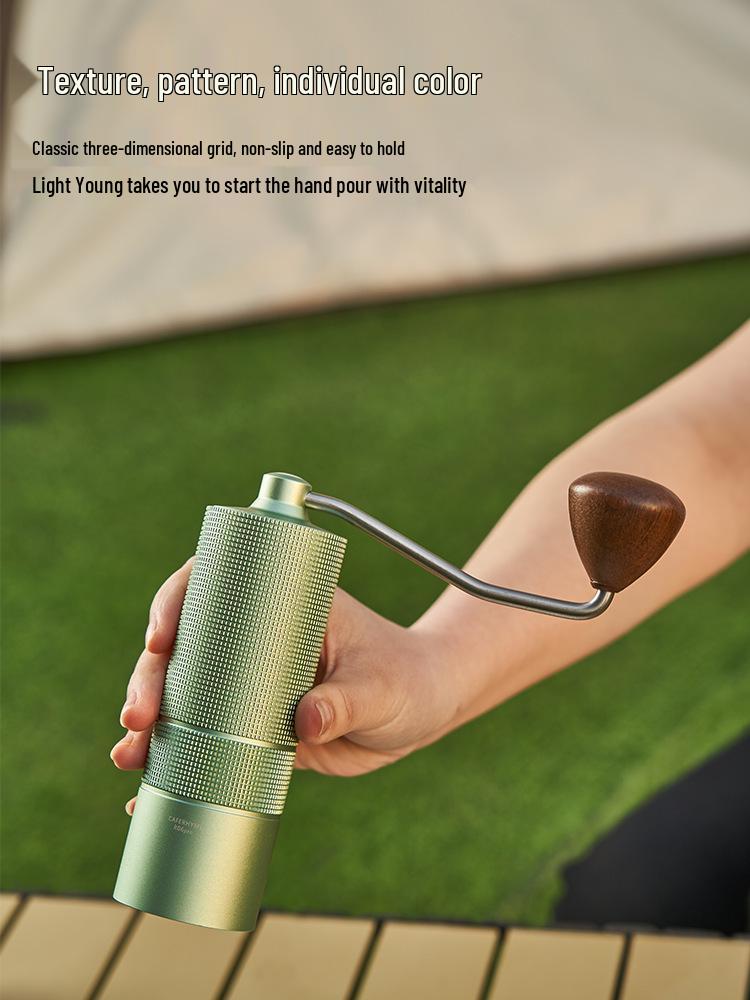 Manual Hand-Crank Coffee Grinder with CNC Steel Burr for Italian Brewing