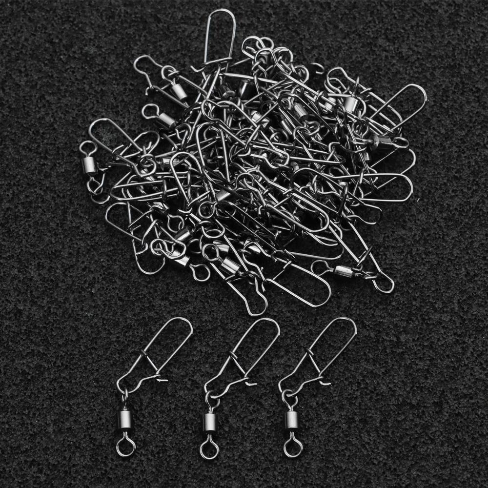 8-Wort-Schlaufe Rollwirbel Einhänger Lagergerät Neu Angelhaken Köder Wirbel