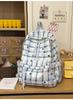 Schoolbag Clear Mint Ice Green Pattern Plaid Backpack Vitality Girl Student Commuter Leisure Daily Versatile School Bag