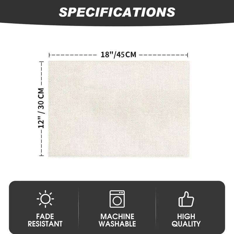1/2/4-Piece Set, Simple Black Placemats, 12X18 Inch Linen Rectangular Placemats, Heart-Shaped Design, Home DéCor.