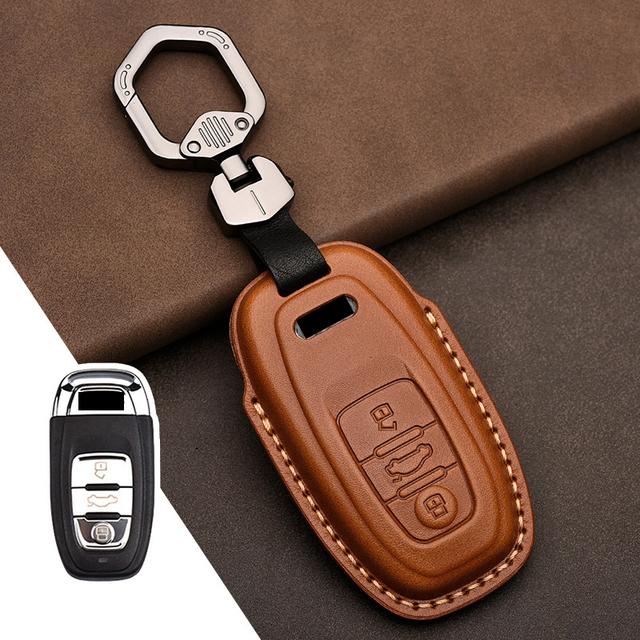 Leather Car Key Case Cover for A4 A4L A5 Q5 Q7 TT 2016 2017 Key 2016 2017 20 18 Styling Accessories