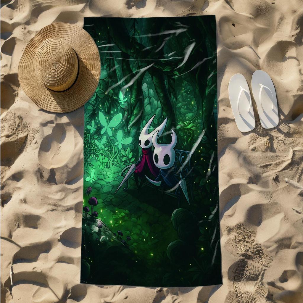 1pc Enchanted Forest Adventure with Mystical Companions 2D Printed Microfiber Beach Towel, quick dry super absorbent. Great