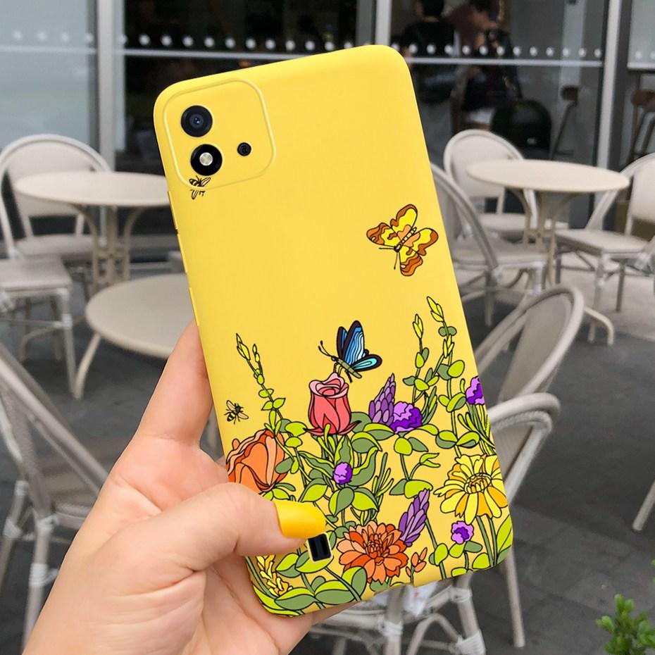 Lovely Pattern Phone Case For Realme C11 2021 C 11 2020 RMX2185 Macaroon Silicone Soft Cases Cover For Realme C11 (2021) RMX3231
