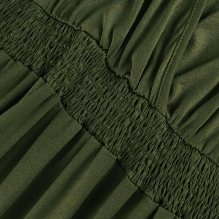 Women's Sexy V Neck Wrap Waist Maxi Dress A Line Side Slit Solid Color Casual Summer Long Dress Comfortable Sleeve Fashion