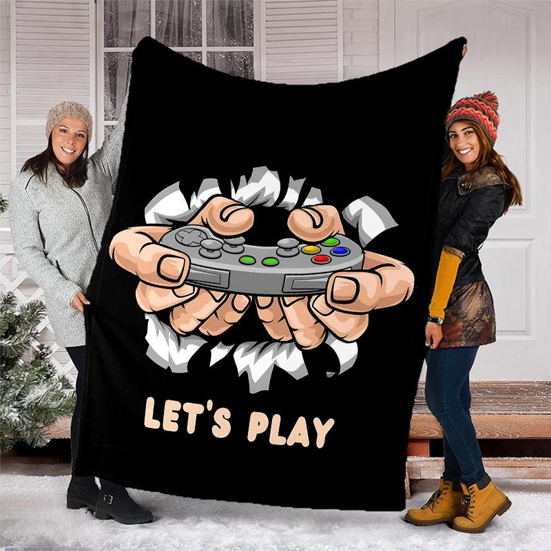 Game Controller Theme Printed Blanket - Perfect for Couch, Bed, Travel & Outdoor Use | Machine Washable, Cozy & Durable.
