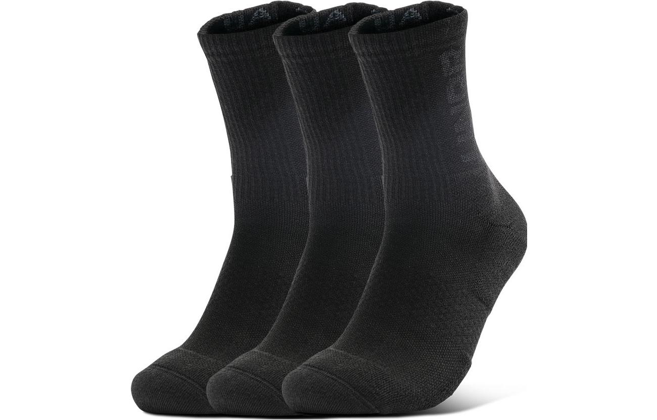 Under Armour Crew Socks Unisex 3 Pack Black 1373084-001 L