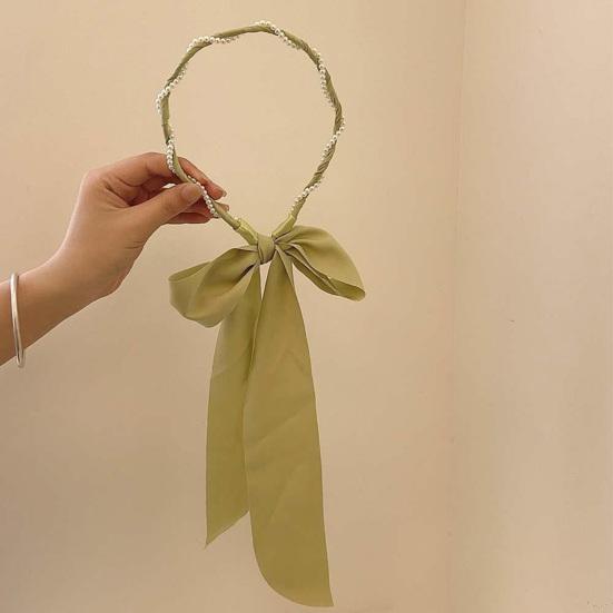 Women Headband Detachable Detachable Ribbon Bow Anti-Slip Thin Edges Hair Hoop Daily Wear Hair