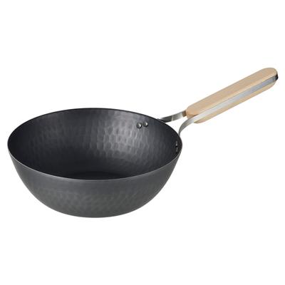 Wahei Freiz Tsubame Sanjo Iron Wok 22cm IH Compatible Gas Frying Pan Wok Pan Wooden Handle Made In Japan Enzo EN-011