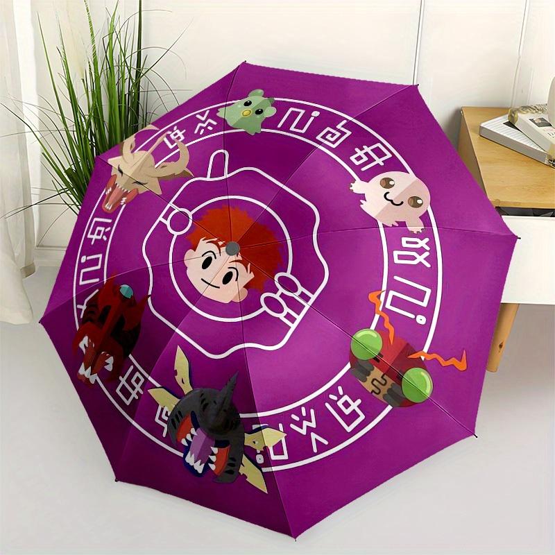 

1pc Digital Monster Emblem Umbrella with Plastic Handle,Suitable for All Seasons Home Travel Outdoor UmbrellaM1216