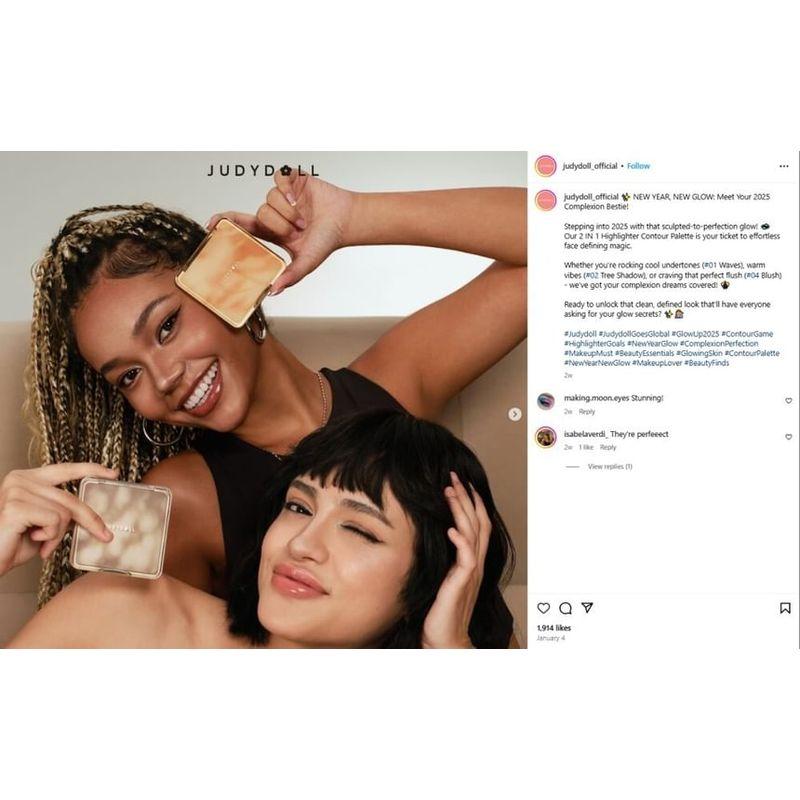 Judydoll - 2-in-1 Highlighter-Kontur-Palette - 2 Farben