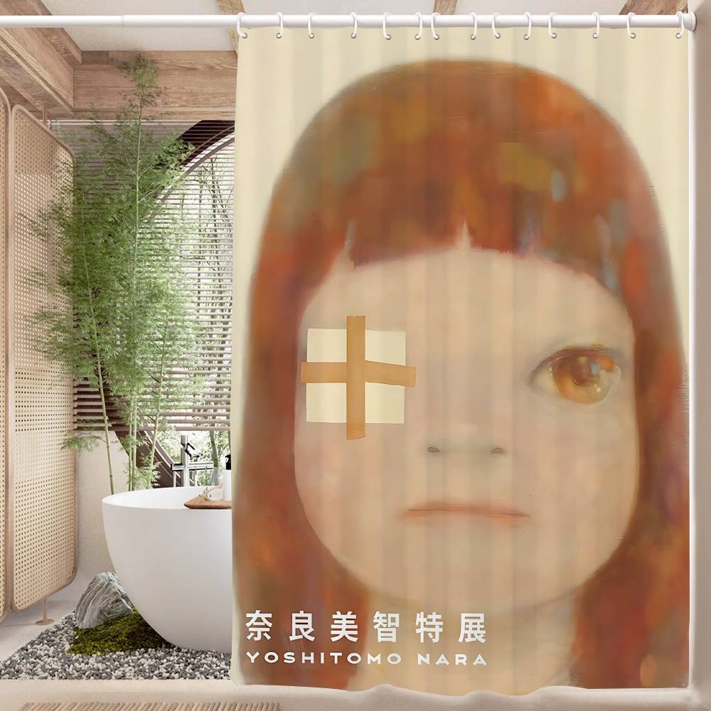 Yoshitomo Nara 1pc Shower Curtain Polyester Waterproof Shower Curtain Bathroom Partition Curtain Decoration Accessories