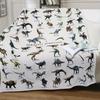 Dinosaur Blanket Soft Flannel Throw for Boys Jurassic Dino World Park Theme Cozy Kids Room Decor for Sofa and Bed