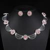 Retro Crown Necklace and Earring Set: Luxury Three-Piece Bridal Jewelry for Weddings and Banquets